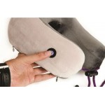 VIAGGI Memory Foam Neck Massager Pillow for Shoulder & Neck Pain Relief Vibrating U Shape Massage Pillow for Office | Home | Car | Travel Pillow - Coffee Grey